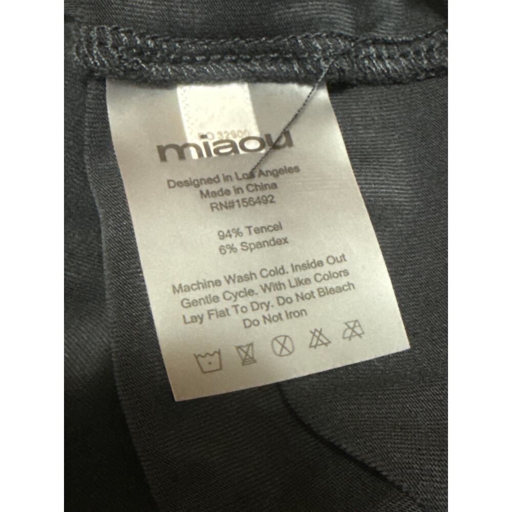 Miaou Women's Black Ruched Mid Rise Flared Bootcut Lounge Yoga Pants Size XS - Picture 5 of 5